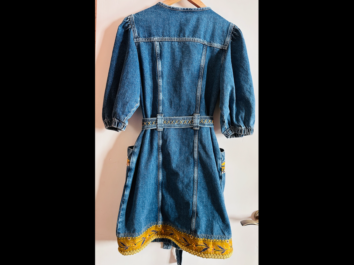 1970's Inspired, Upcycled Denim Dress by Denimite