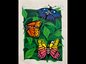 Original Lino Print: 'Butterflies' by Betti Jordan Art