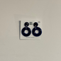 Deep blue 2 Tier Ceramic stud Earrings by Lili Toth