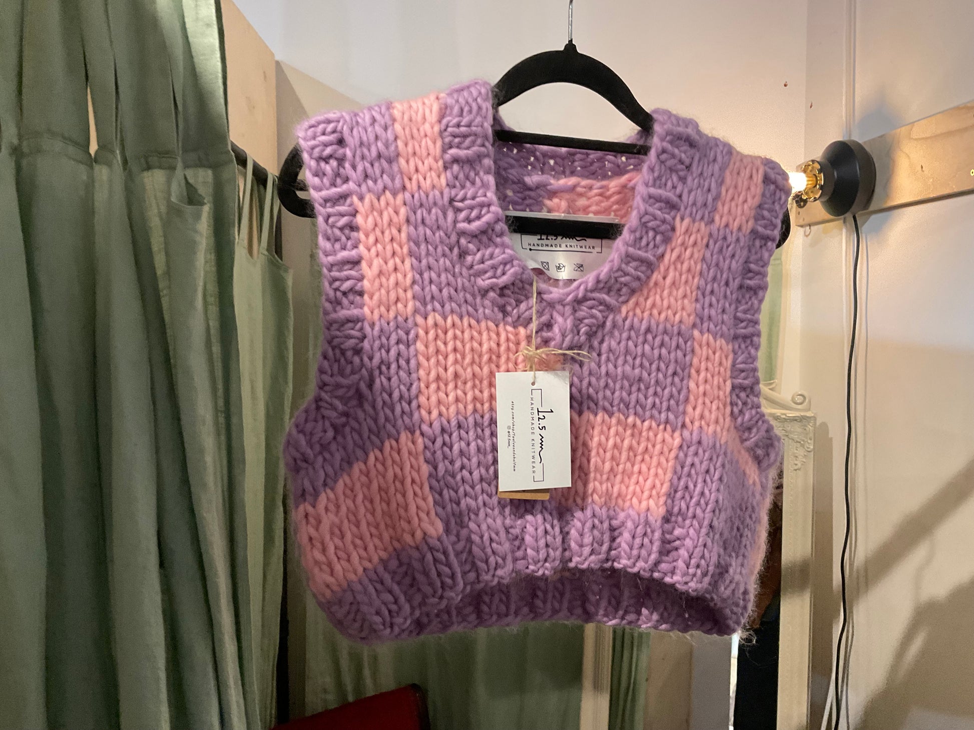 12.5mm Merino Wool Cropped Vest - Purple & Pink