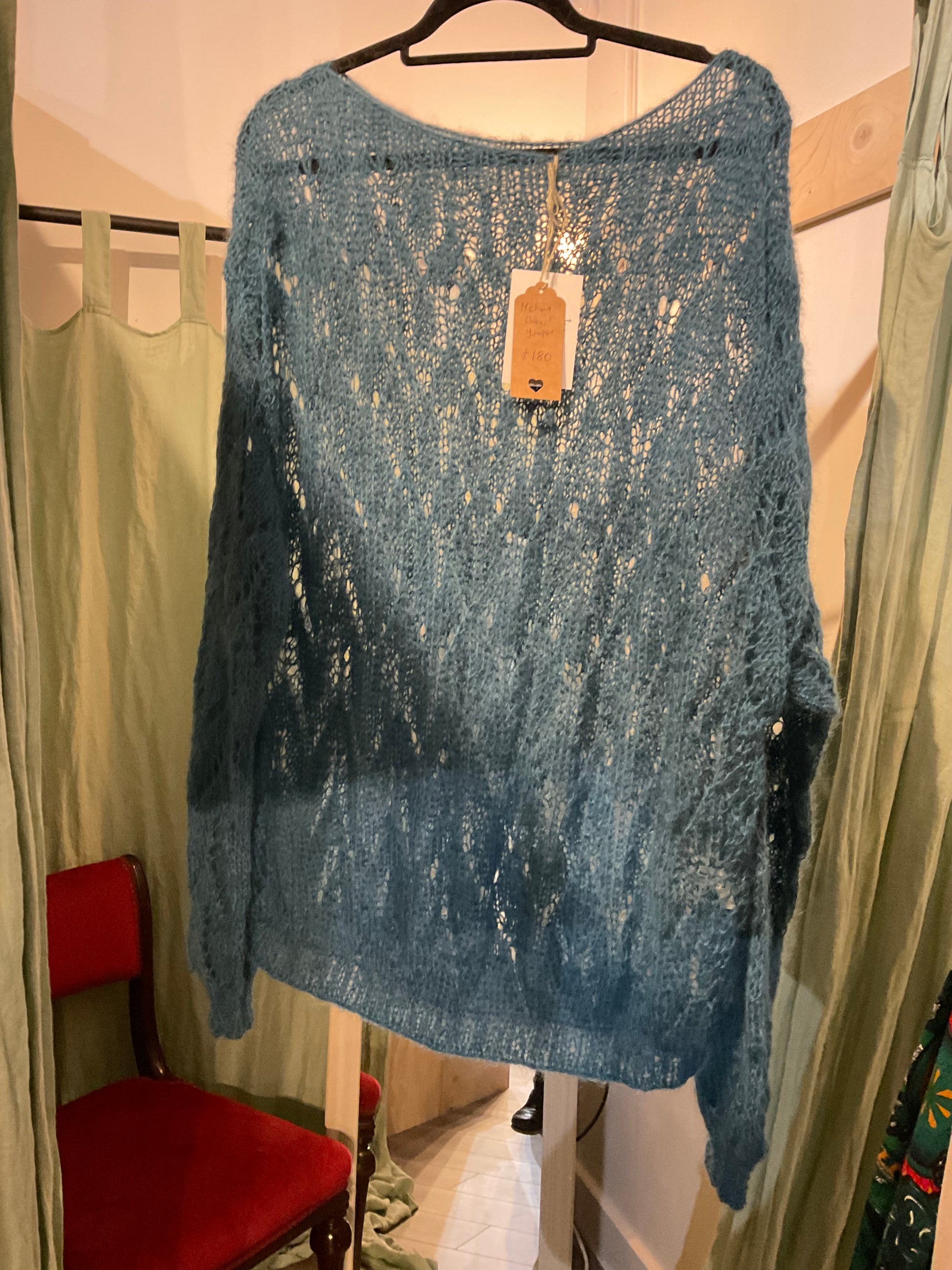 12.5mm Silk Mohair Jumper - Harvest Blue