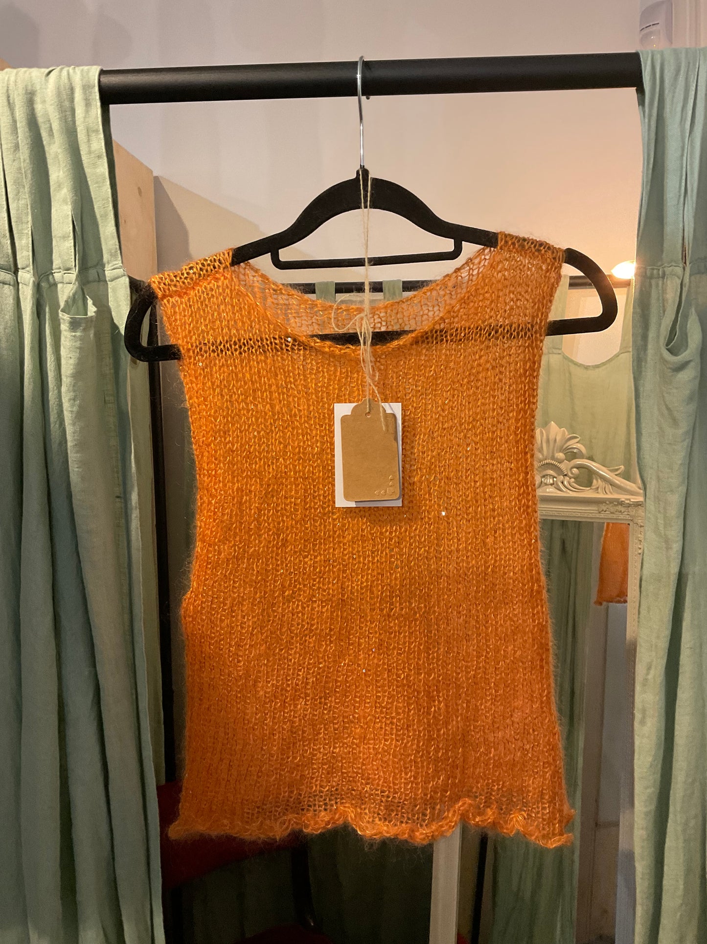 12.5mm Silk Mohair vest - Orange