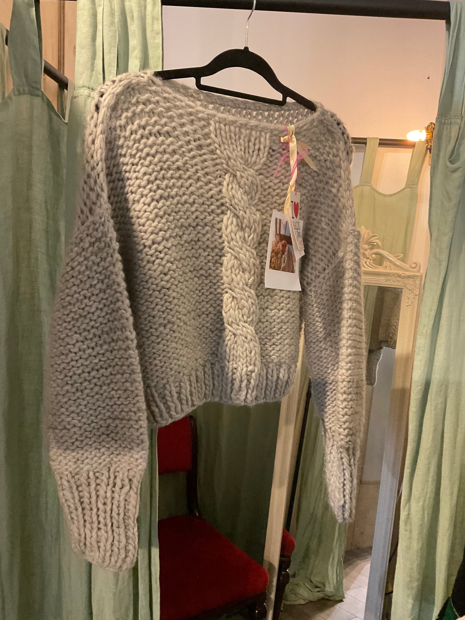 12.5mm Recycled Knitted Wool Jumper - Grey