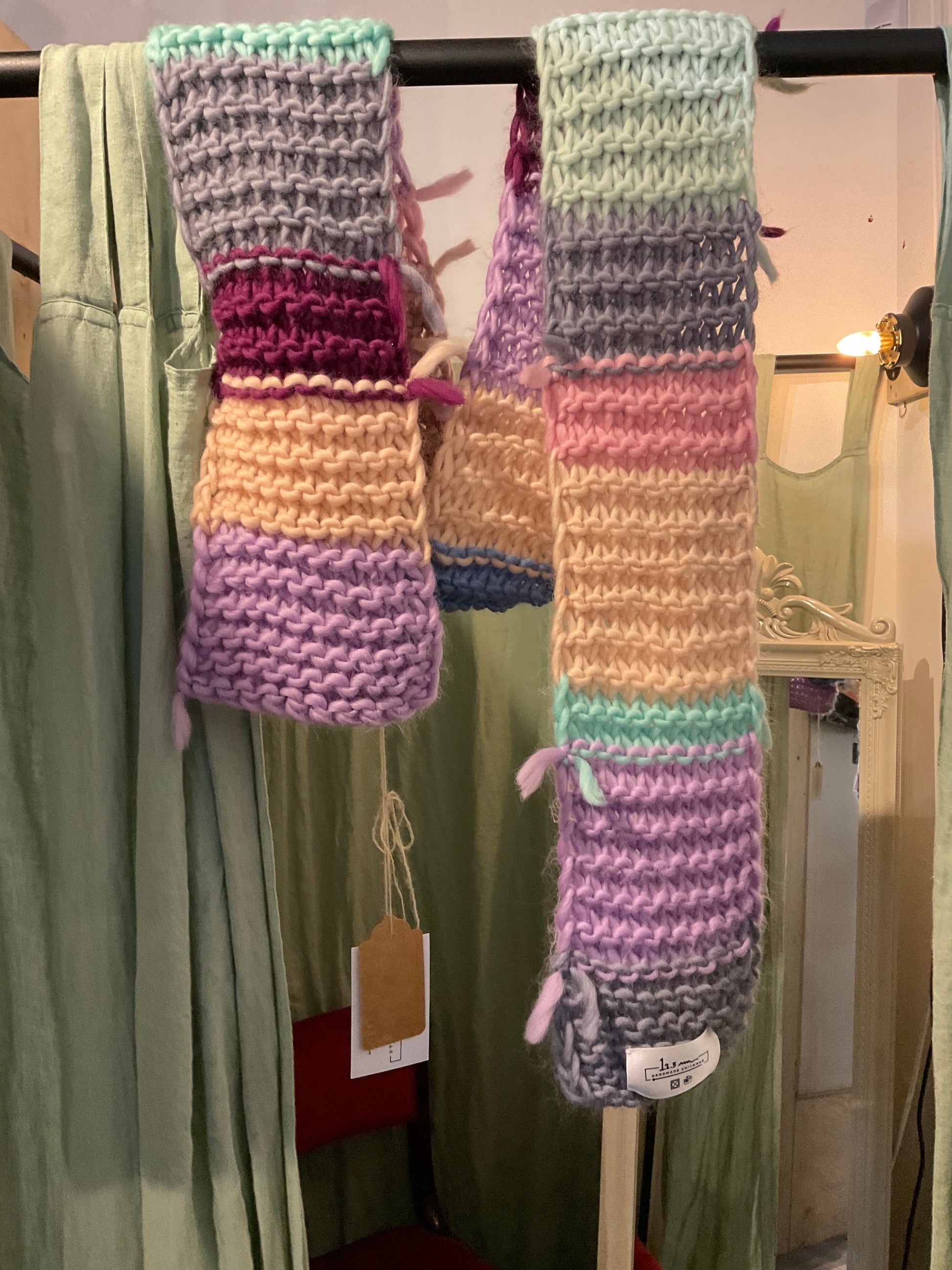 12.5mm Zero Waste Striped Merino Wool Scarf - Multi