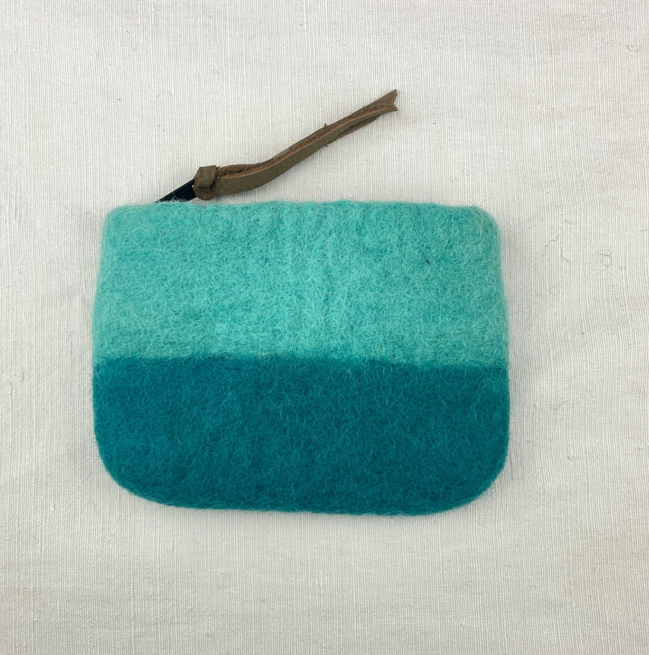 Handmade Felt Ombre Two Tone Zip Purse
