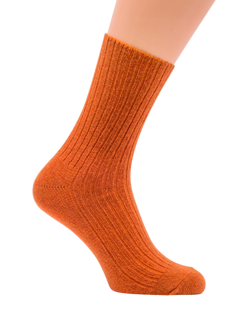 Sheep By The Sea Lambswool Socks - Orange