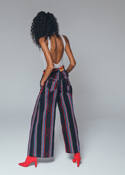 KEYS (PALAZZO TROUSERS IN KENTELIG WITH DENIM CUT