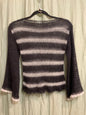 Black And White Striped Mohair And Silk Handmade Jumper by 12.5MM