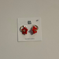 Red Star Ceramic Hoop Earrings by Lili Toth