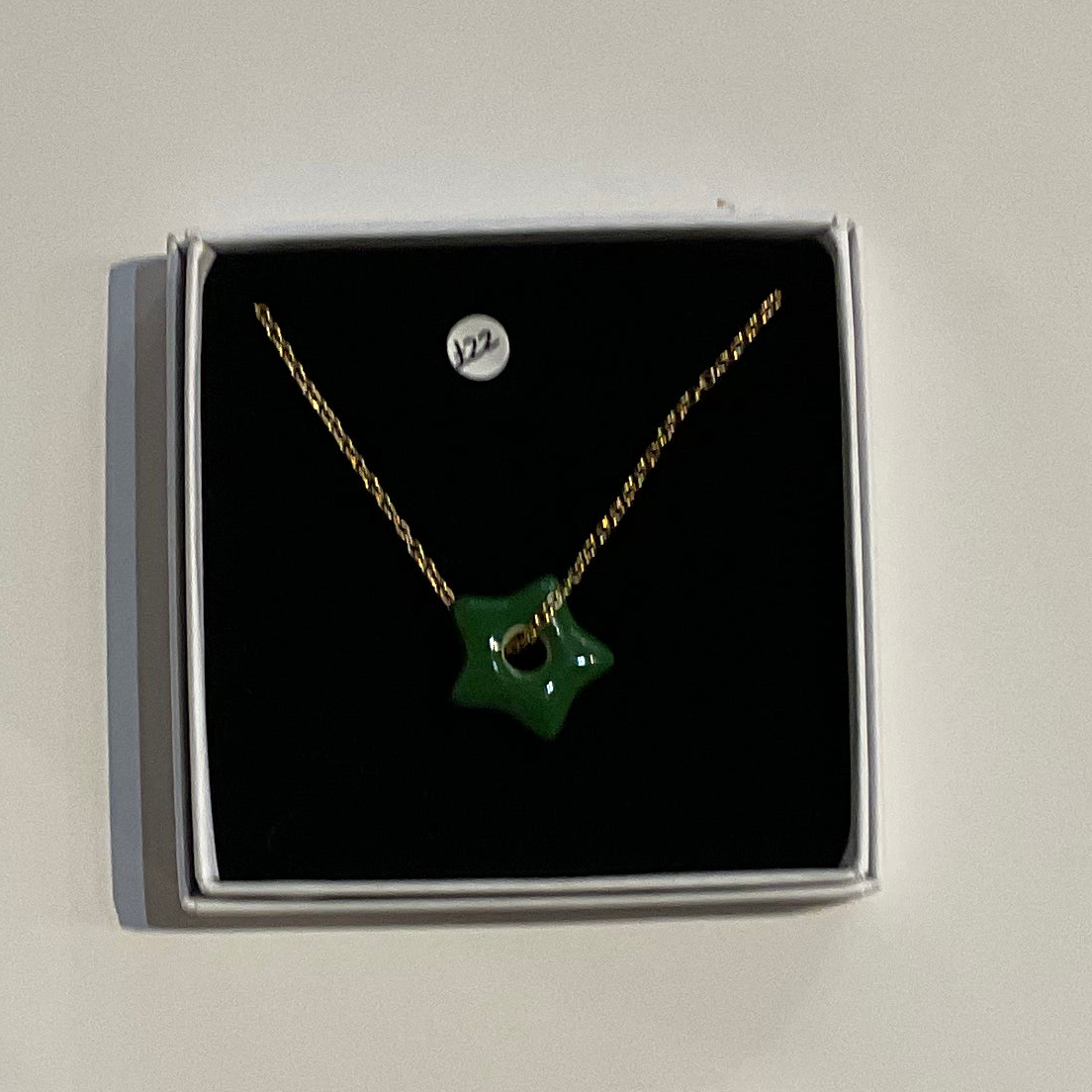 Green Star Pendant  Necklace by Lili Toth