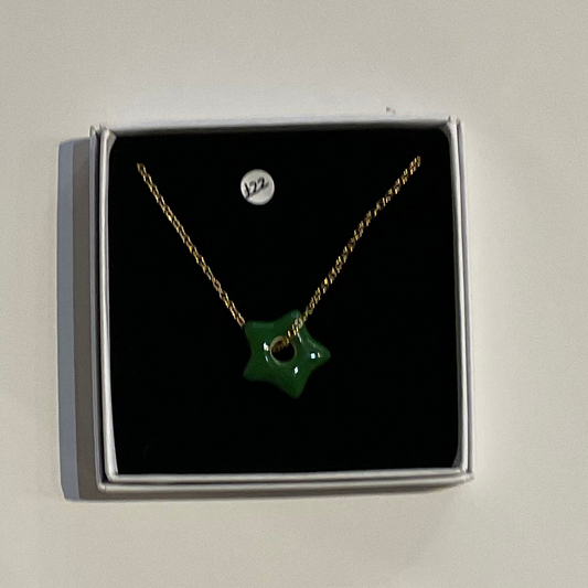 Green Star Pendant  Necklace by Lili Toth