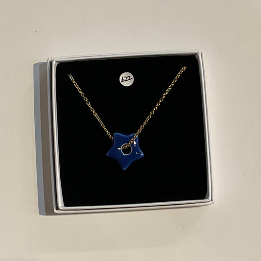 Blue Star Pendant  Necklace by Lili Toth
