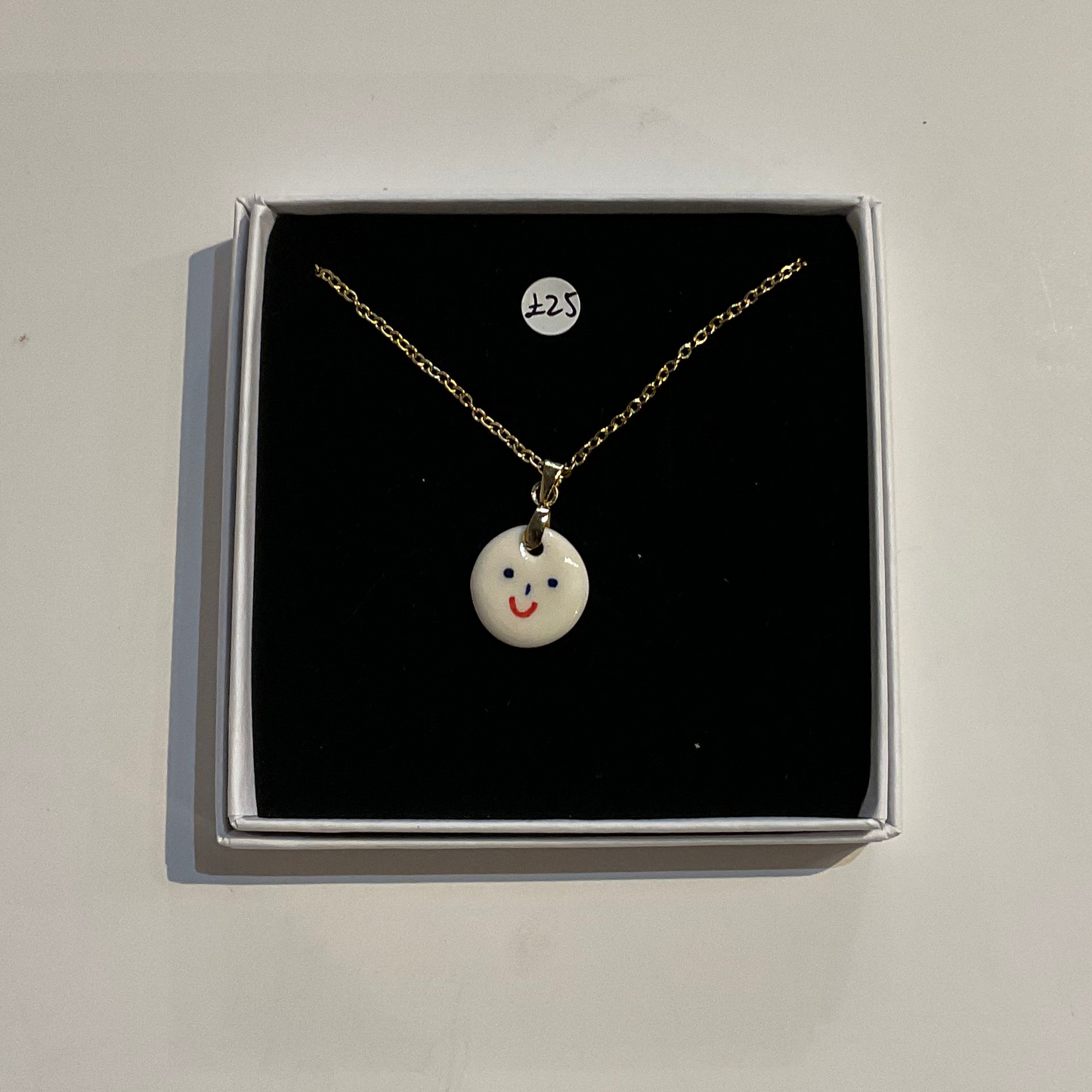 Smiley Face  Pendant  Necklace by Lili Toth