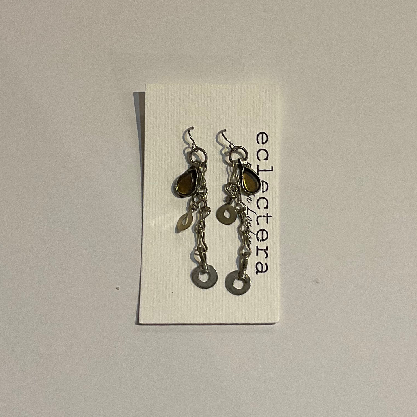 Afghan Earrings (Olive green Stones) by eclectera