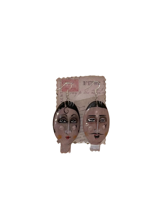 Handmade Face Earrings by Jan Cooper