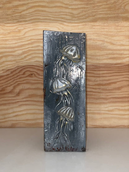 Decorative wood with floral design on a wooden background