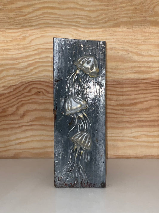 Decorative wood with floral design on a wooden background