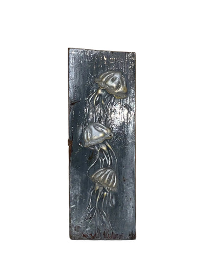 Decorative wood with floral design on a wooden background