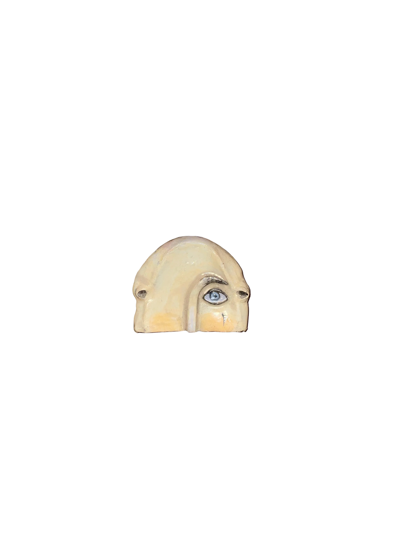 Ceramic Face Brooch by Jan Cooper