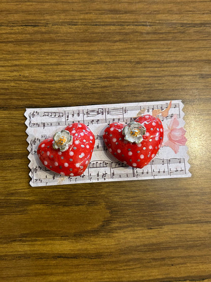 Red heart earrings
