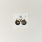 Black & Gold Ceramic Hoop Earrings by Lili Toth