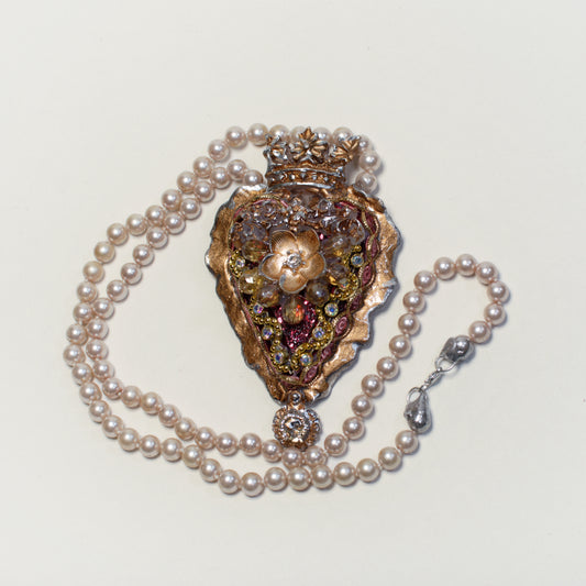 Sacred Heart Pearl Necklace by Jan Cooper