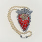 Sacred Heart And Rose Pearl Necklace by Jan Cooper