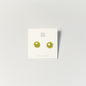 Handmade Olive Green Hexagonal Ceramic Stud Earrings by Lili Toth