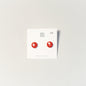 Handmade Red Specked Circular Ceramic Stud Earrings by Lili Toth
