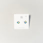 Handmade Rainbow Check Ceramic Stud Earrings by Lili Toth