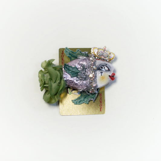 Queen of Hearts Fish Brooch by Jan Cooper