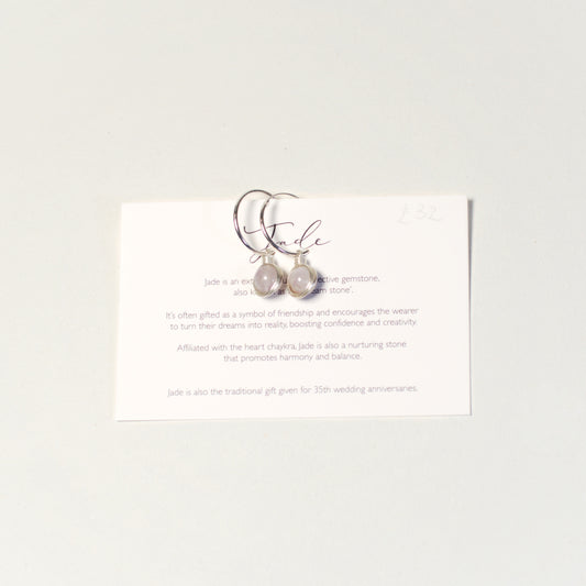 Jade Hoop Earrings | Sterling Silver by Toba