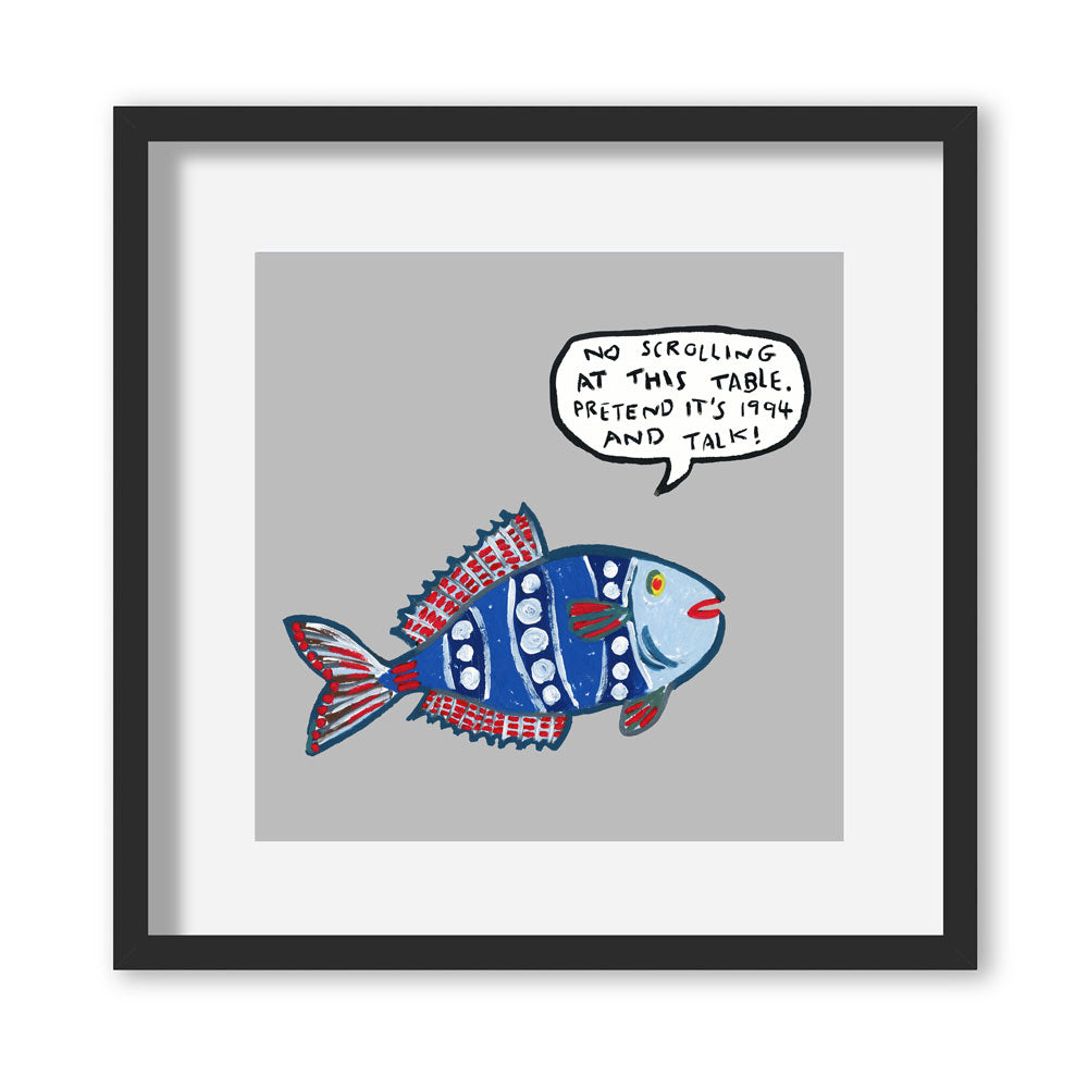 Fish Giclée Screen Prints In White Frame - No Scrolling - by Laughing Lark