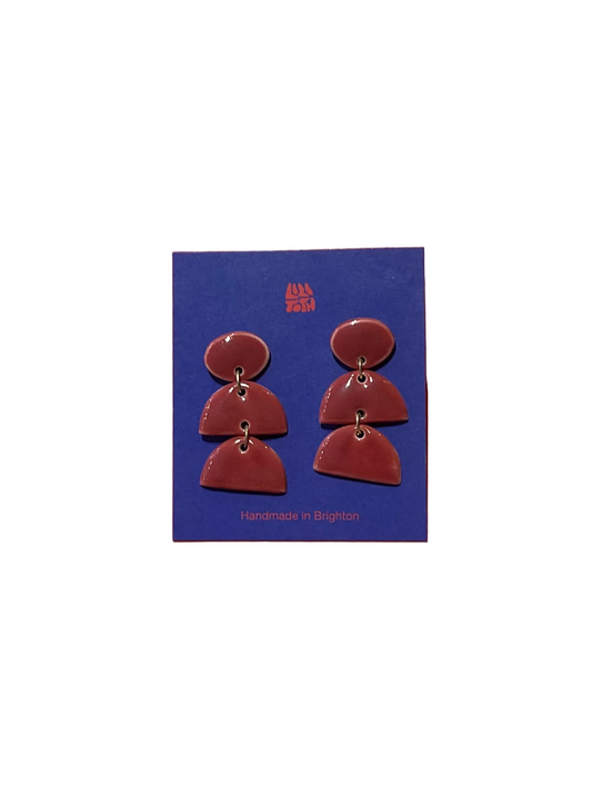 Terracotta Ceramic Arch Drop Earrings by Lili Toth