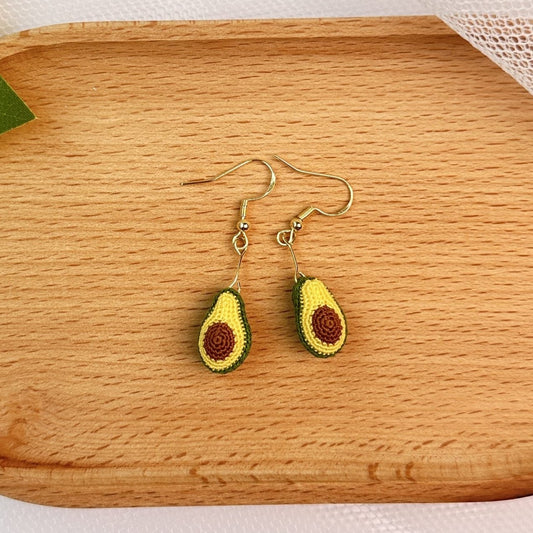 Avocado Micro Crotchet earrings by Miss Peachy