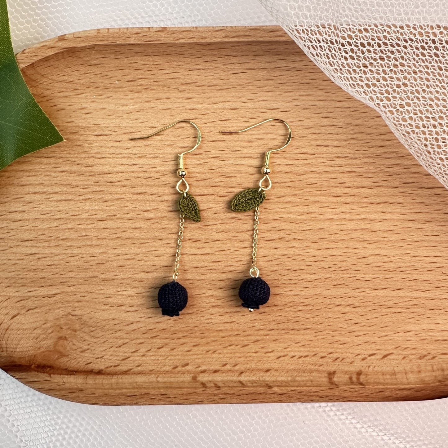Blueberries Micro Crotchet earrings by Miss Peachy