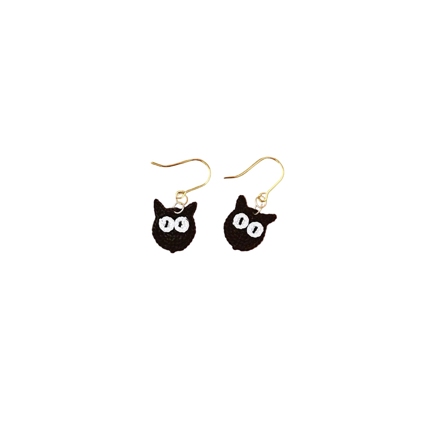 Black Cat Micro Crotchet earrings by Miss Peachy