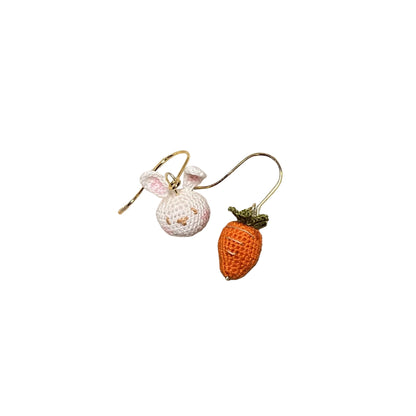 Bunny & Carrot Micro Crotchet earrings by Miss Peachy