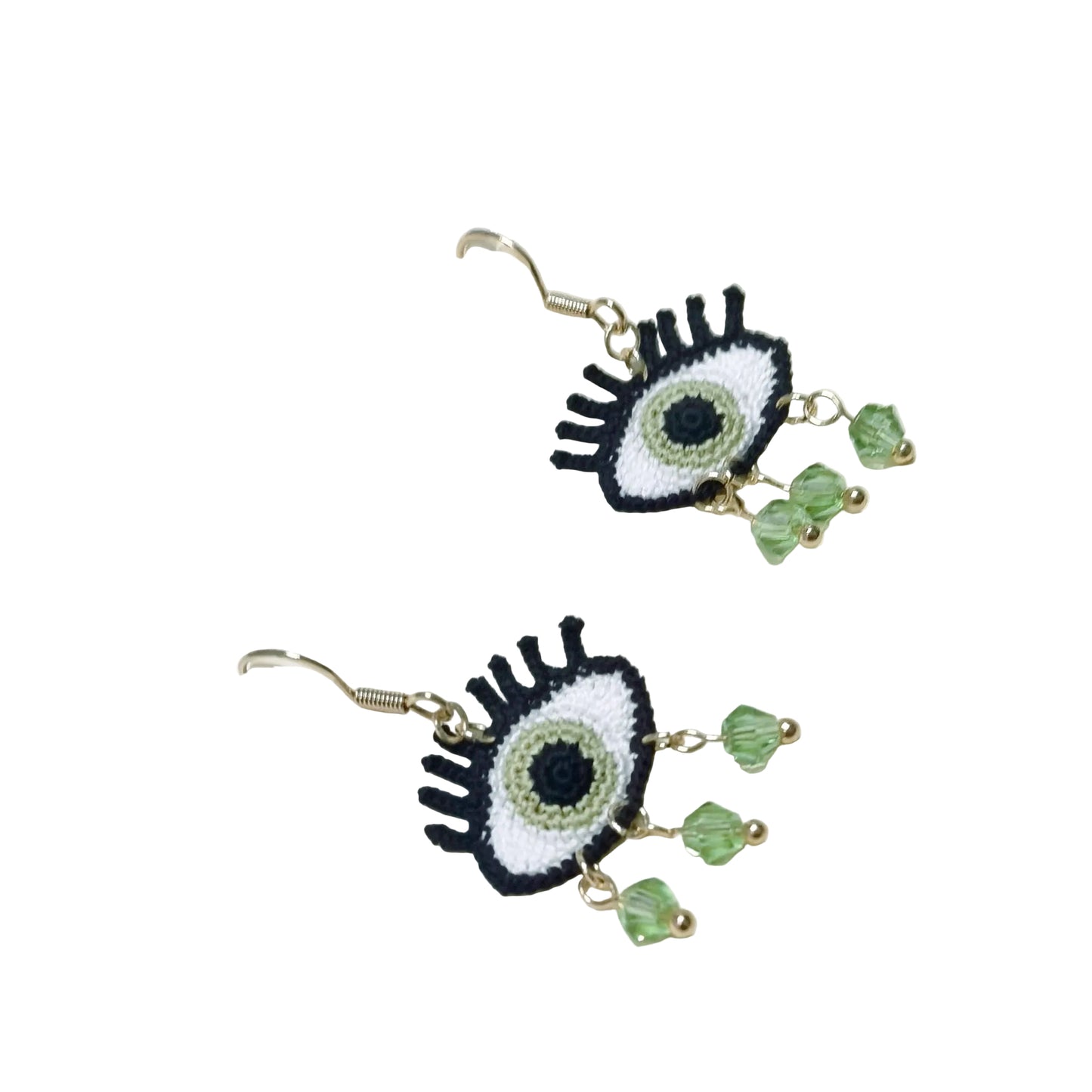 Eye Micro Crotchet earrings (light green) by Miss Peachy