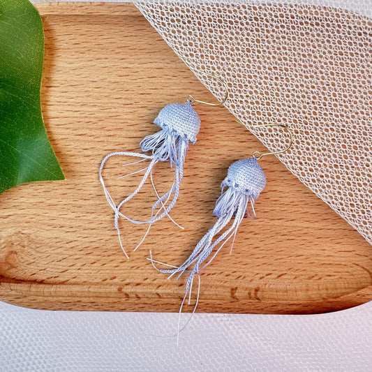 Jellyfish Micro Crotchet earrings by Miss Peachy