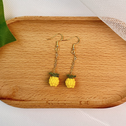 Pineapple Micro Crotchet earrings by Miss Peachy