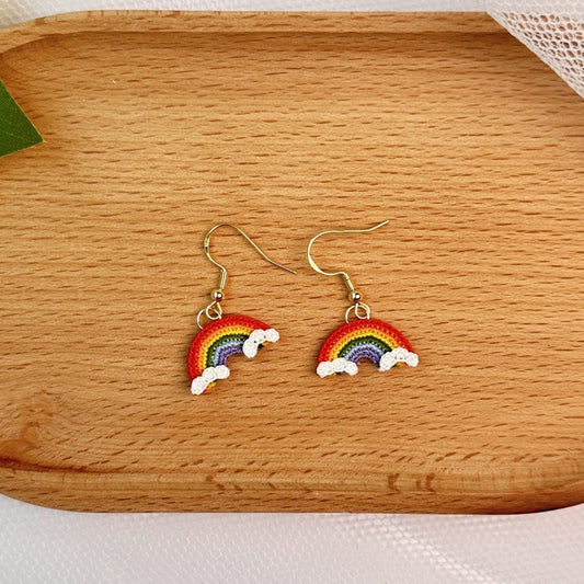 Rainbow Micro Crotchet earrings by Miss Peachy