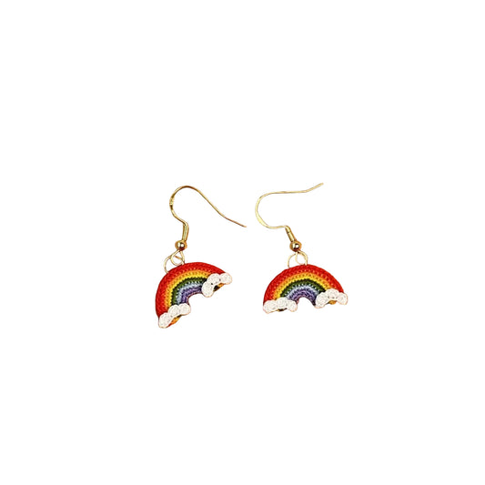 Rainbow Micro Crotchet earrings by Miss Peachy
