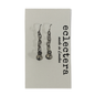 A pair of silver-toned dangle earrings with chain links and small spherical charms, displayed on a white card printed with the brand name 'eclectera made in London'.