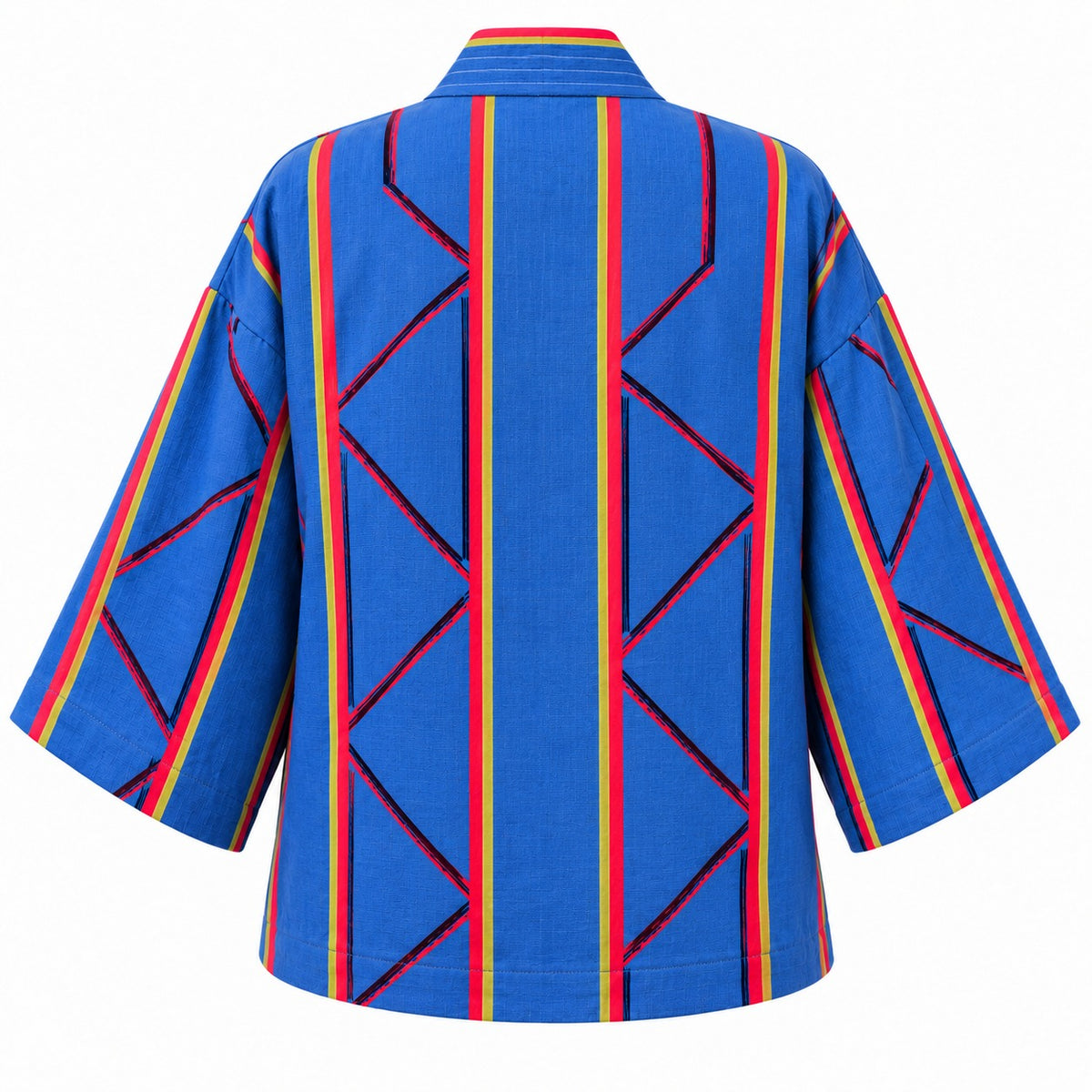 River Blue Handwoven Kente Kimono with Batik Lining by Nyny Ryke