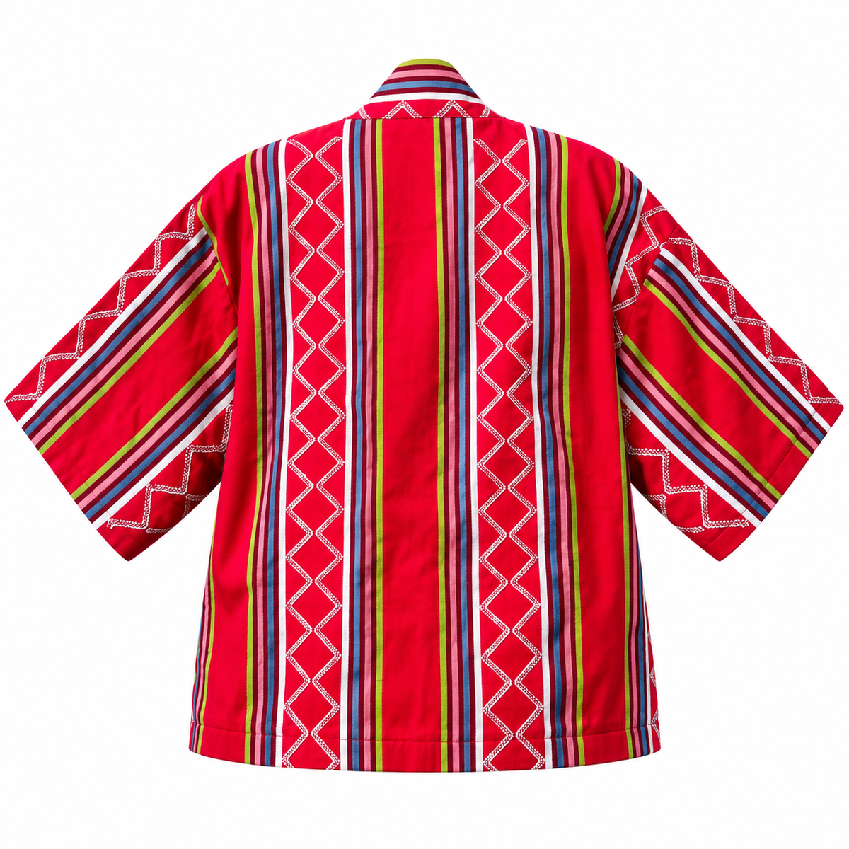 River Red Handwoven Kente Kimono with Batik Lining by Nyny Ryke