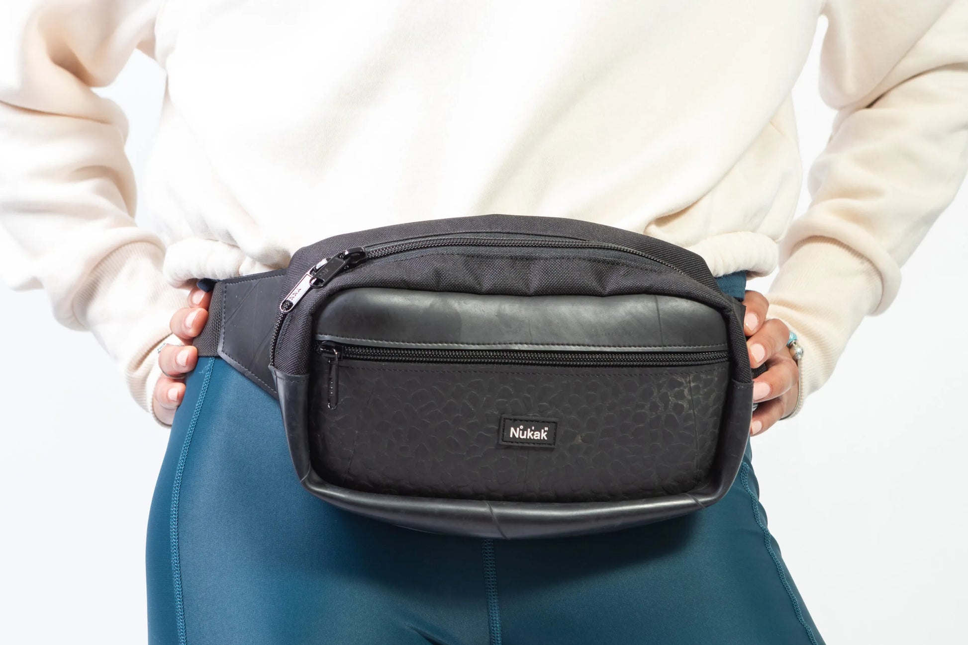 Anibal Bum Bag Upcycled Truck Inner Tube Tyres - Black