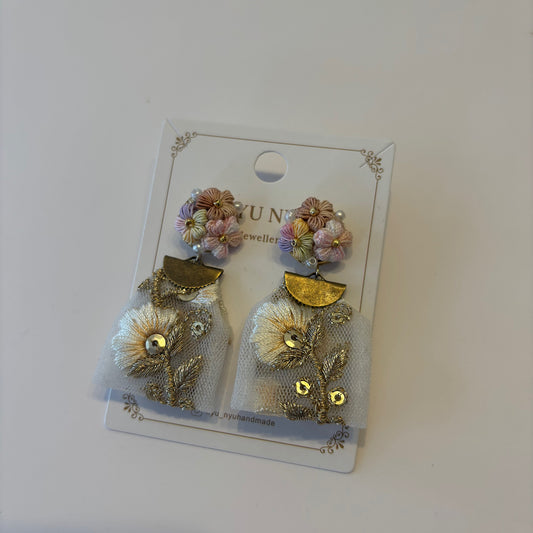 Micro Crochet Flower Earrings by NYU