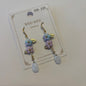 Micro Crochet Flower Earrings With Leaf And Drop Purple Blue by NYU