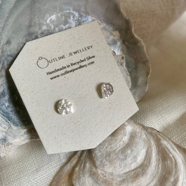 Petal Stud Earrings Silver by Outline Jewellery